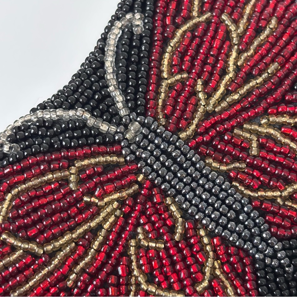 Vintage Neiman Marcus Red and Black Beaded Butterfly Petite Evening Bag - Picture 13 of 17